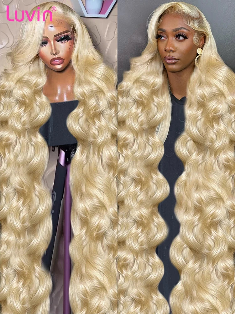 200% Body Wave 13x4 Human Hair Blonde Wig Water Wave 613 HD Lace Frontal Wig Brazilian 13x6 Colored Lace Front Wigs For Women
