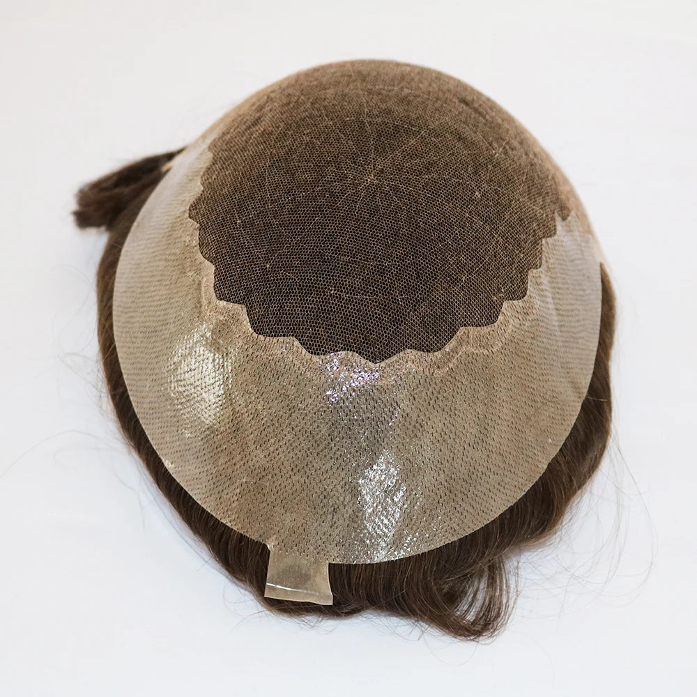 1B20 1B50 Grey Black Hair Breathable Q6 Human Hair Toupee for Men Natural Hairline Bleach Knots Swiss Lace Capillary Prosthesis