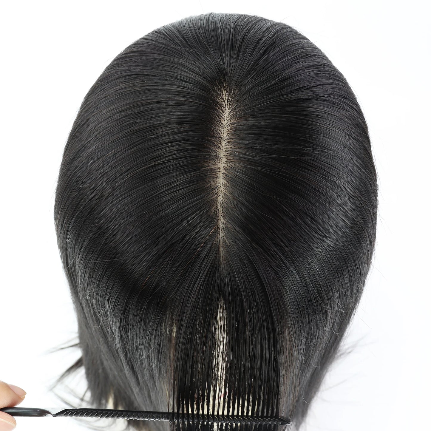 Real Virgin European Human Hair Wig with Bangs 6x6“ Silk Base Wig for Women 22” Bob Hair with PU Around Everyday Wear