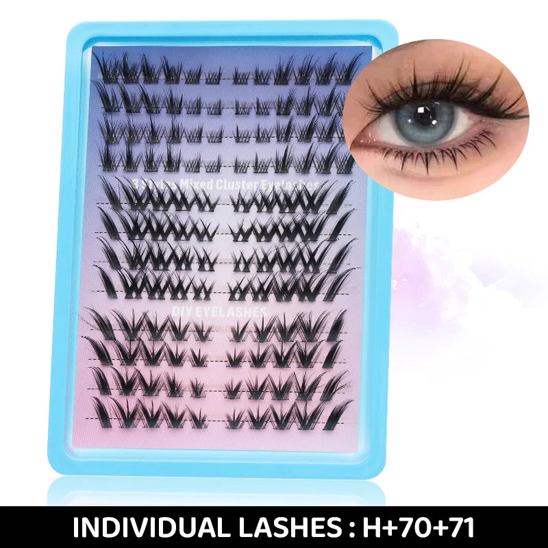 DINGSEN Eyelashes Cluster Soft Individual Lashes Eyelashes Extensions Volume DIY Eyelashes Kit Thick Cluster Eyelash Makeup