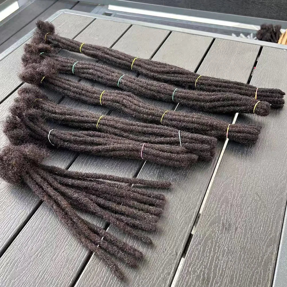 6-20 Inches Human Hair Dreadlocks Extensions Brazilian Real Human Hair Full Handmade Dreadlocks Braids Crochet for Men and Women