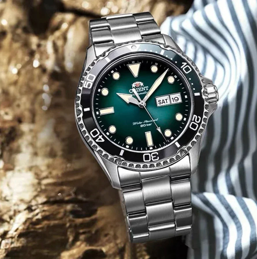 Orient Double Lion Fully Automatic Mechanical Watch Men's Green Water Ghost Watch Men's Diving Watch Original Imported 1:1