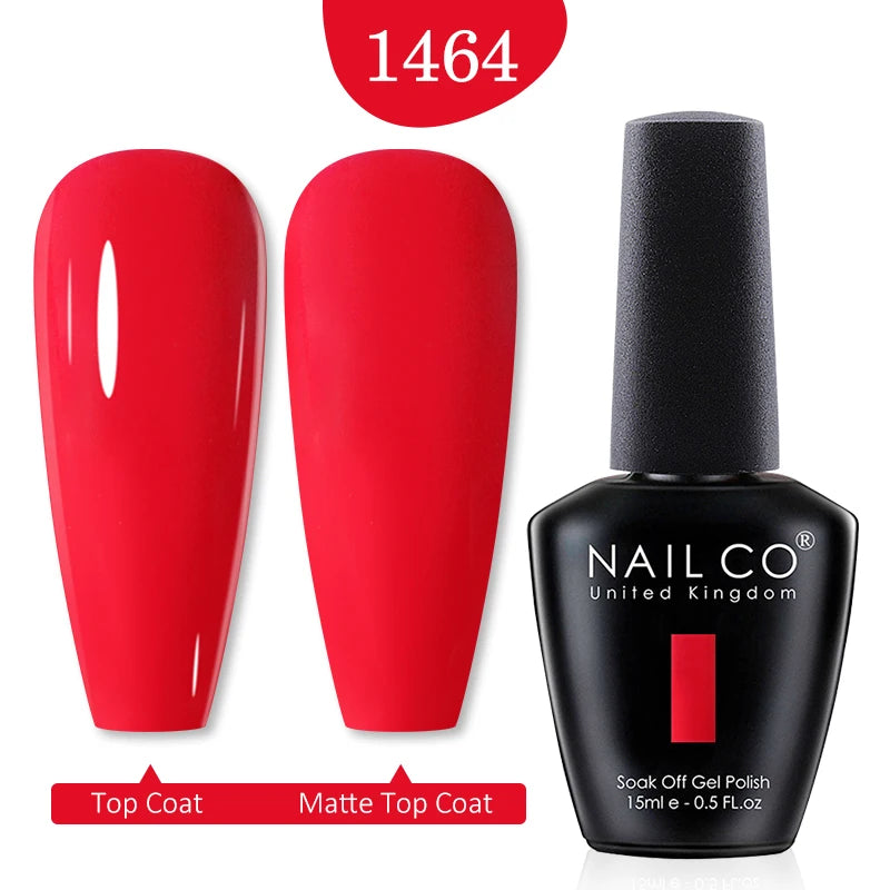 NAILCO Red Colors Series 15ML Nail Gel Polish Nail Supplies Semi Permanent For Nail  Art Manicure Soak Off LED UV Hybrid Varnish
