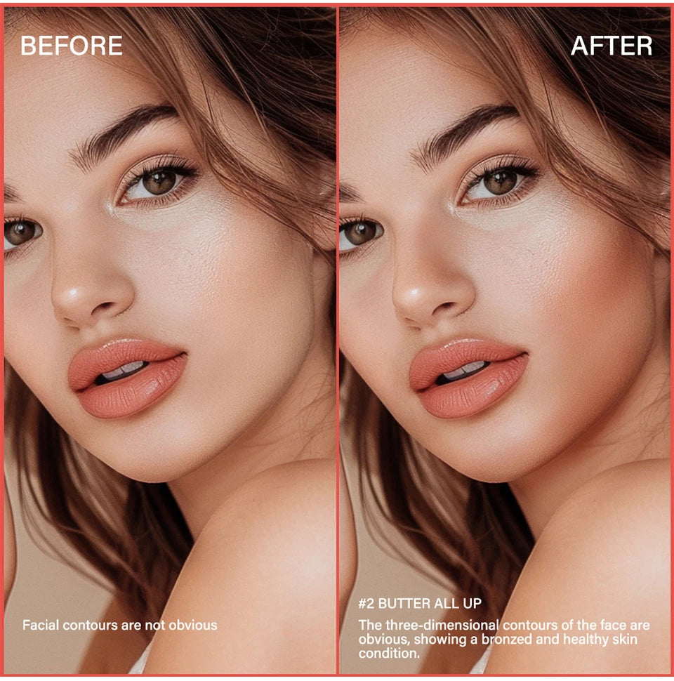 Single Color Butter Blush Matte Natural Cheek Tint Waterproof Face Contouring Cosmetics Blush Powder Face Soft Female Makeup