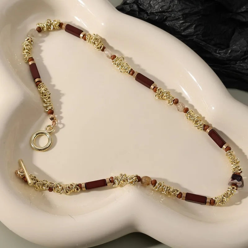 Bohemian Sun Star Zircon Necklace for Women Vintage Leather Necklace Double Layered Pendant Chain Choker Fashion Gem Jewelry