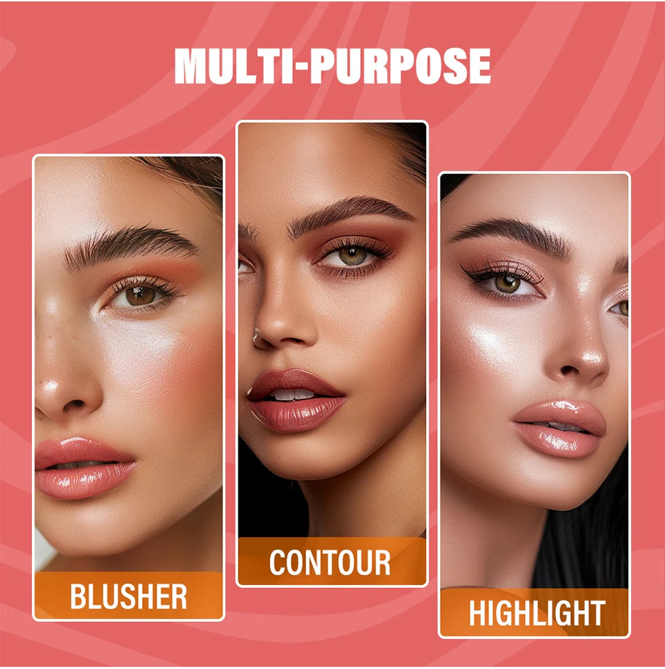 Single Color Butter Blush Matte Natural Cheek Tint Waterproof Face Contouring Cosmetics Blush Powder Face Soft Female Makeup