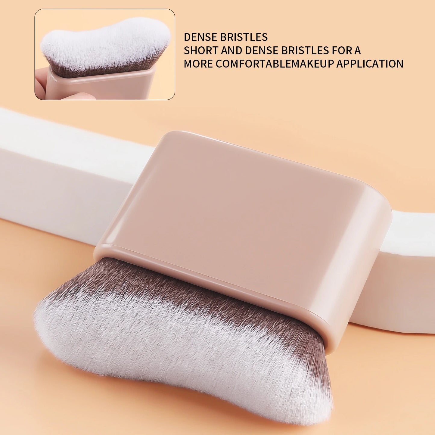 Foundation Brush, 1pcs Plastic Creative	wave Fit Perfectly Cosmetic Brush	at home or On-the-Go