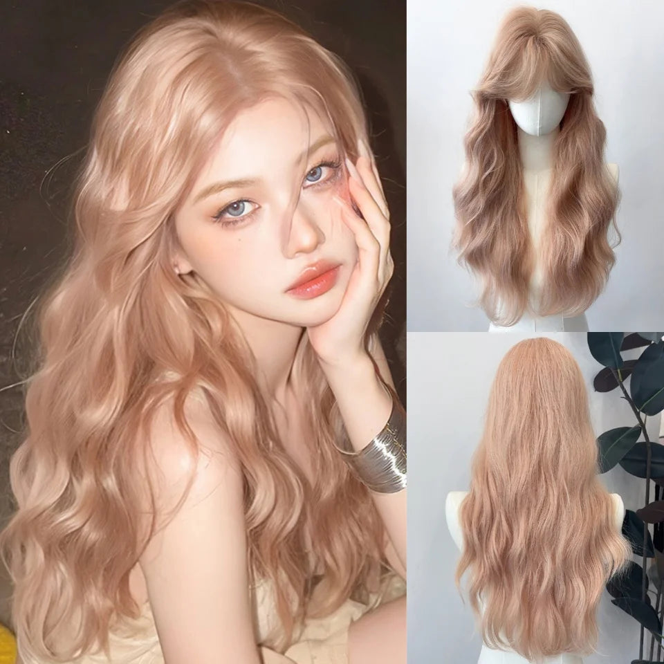 Platinum Blue Gradient Long Curly Wig - Heat Resistant Synthetic Cosplay