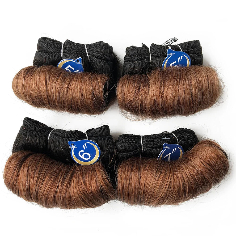 4Pcs/Lot Blonde Curly Bundles 100% Human Hair Ombre Color 1B 27 30 99J Brazilian Remy Hair Weave Bundles Human Hair Extension