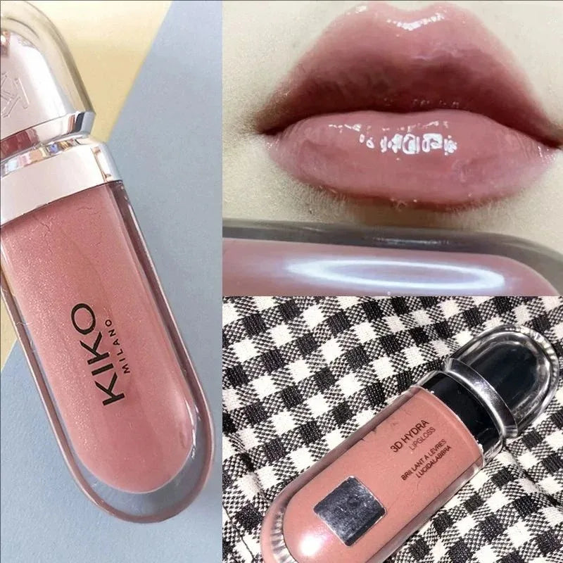 Hot Sales 3D Liquid Lip Glaze Transparent Lip Mirror Lipstick Nourishing Glossy Full Lips Not Fading Milk Tea Bean Paste Makeup