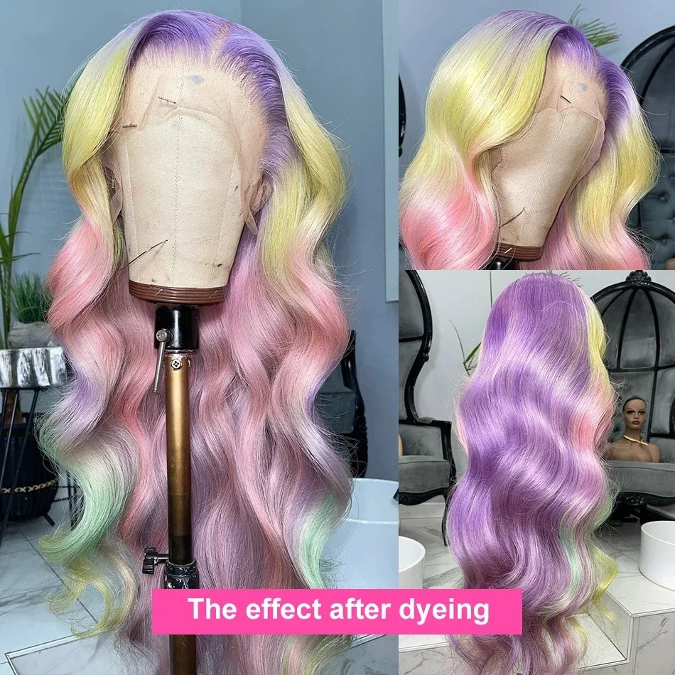 200% Body Wave 13x4 Human Hair Blonde Wig Water Wave 613 HD Lace Frontal Wig Brazilian 13x6 Colored Lace Front Wigs For Women