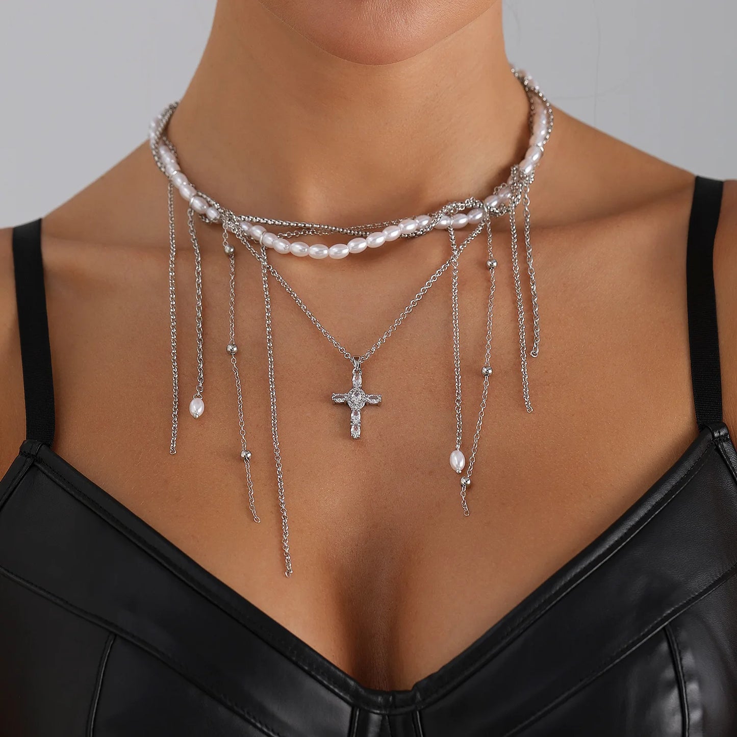 Geometric Multi Star Charm Necklace Women's Luxury Fashion Spicy Girl Style Jewelry Accessories