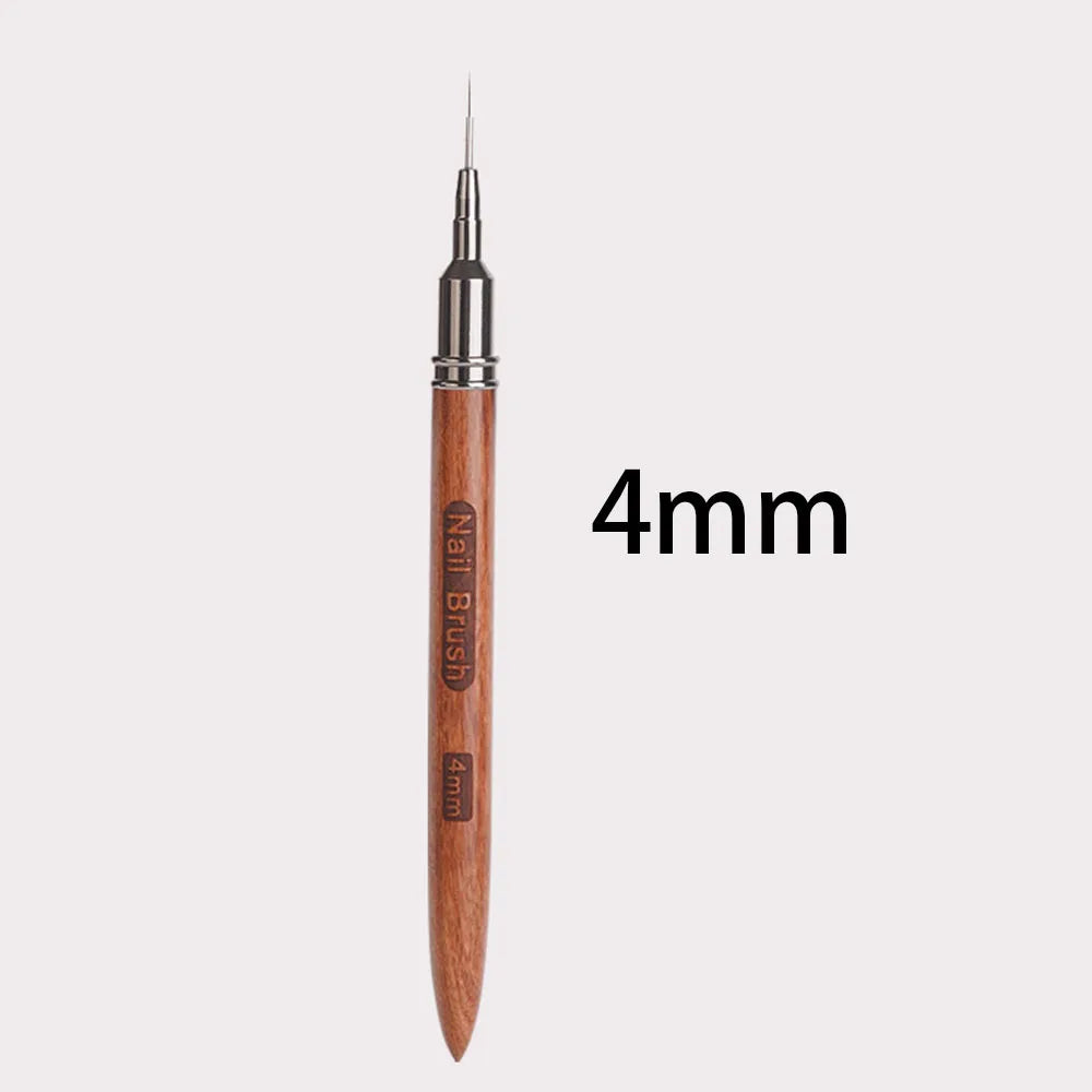 Nail Art Brushes Wood Nail Art Liner Brushes 4/8/12/20/25mm Painting Art Design Brush Super Thin Details Nail Pen Drawing Lines