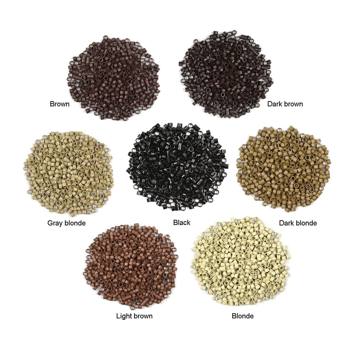 500 Pcs Hair Extension Beads 4.0X2.8X2.8mm 7 Colors Micro Rings/Links/Beads Without Silicone Hair Extensions Tools