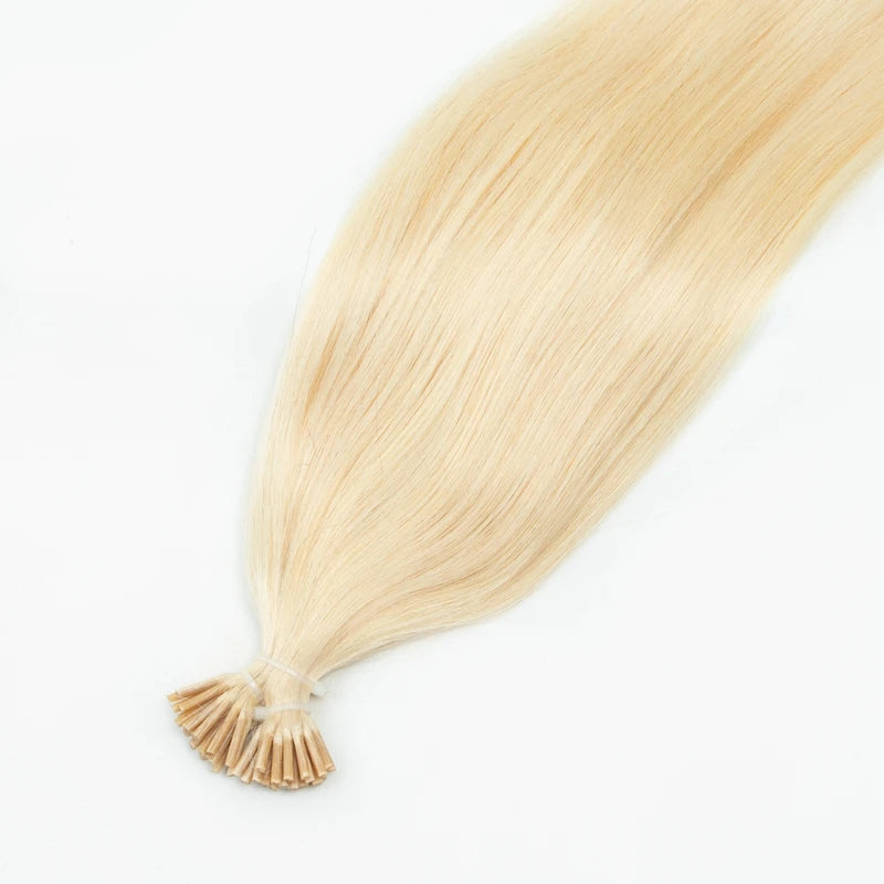 I Tip Keratin Hair Extensions Real Human Hair Pre Bonded Micro Beads Hair Capsules Micro link Capsules Hair 14-22" 30g/1pack