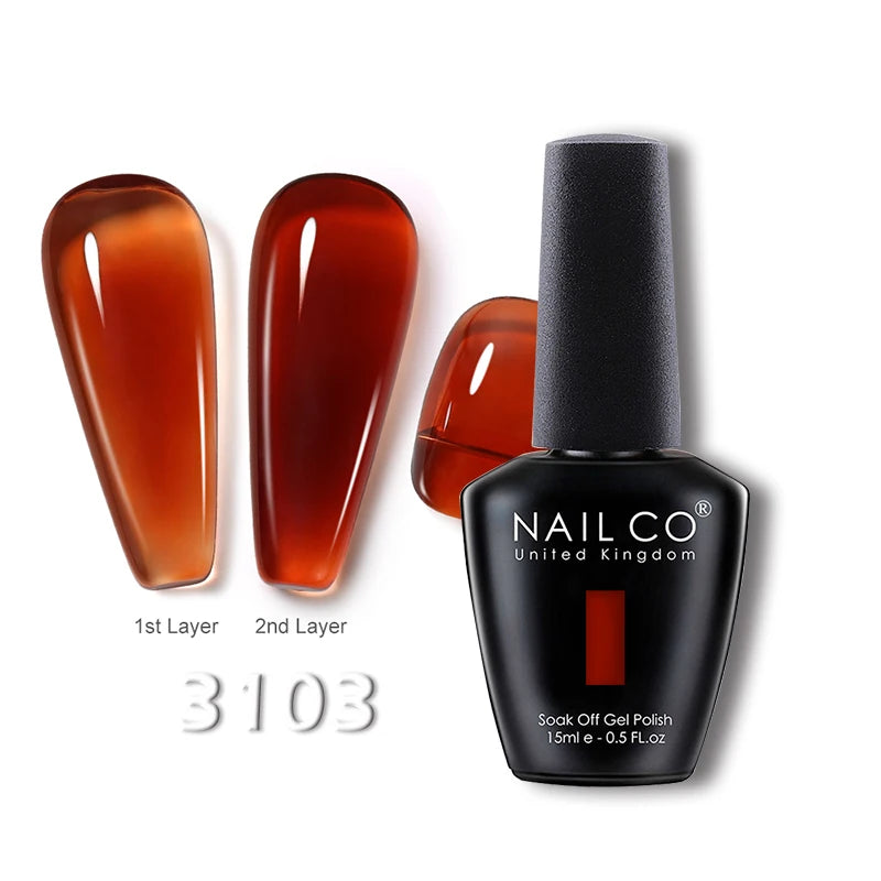 NAILCO 15ml Translucent Gel Nail Polish Semi-permanent Enamels Varnish For UV Nails Art Hybrid LED Nail Gel Transparent Manicure