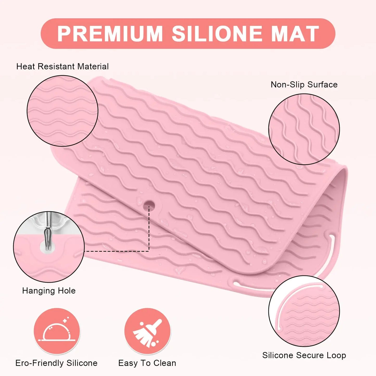 Silicone Heat Resistant Mat For Hair Insulation Mat Portable Hot Tools Pad Straightener Curling Stick Curler Flat Irons