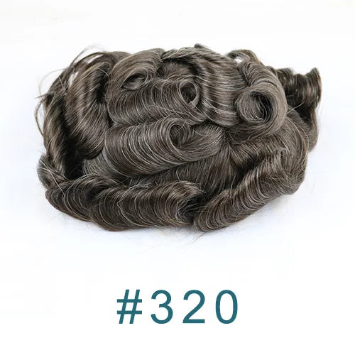 Realistic Men's Toupee Durable NPU Bond Gray Male Human Hair Prosthesis Capillary System Natural Hairline Comfortable Fine Mono