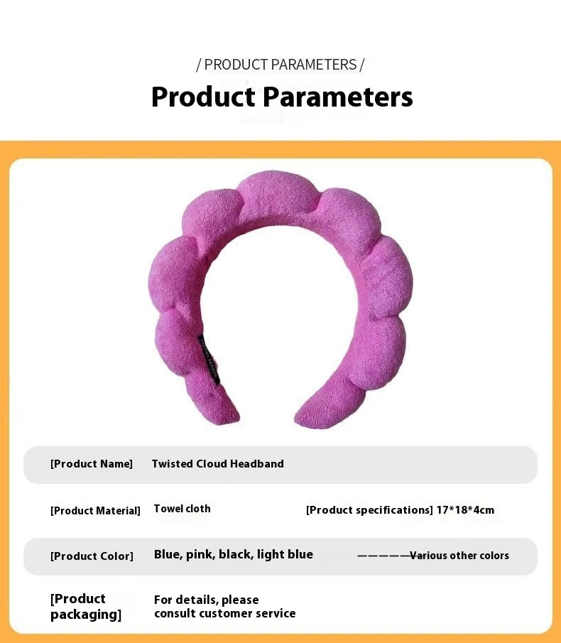 3 Piece Luxury Fiber Spa Headband and Wristband Set - Soft and Comfortable - Face Wash, Makeup Women's Hair Accessories Set