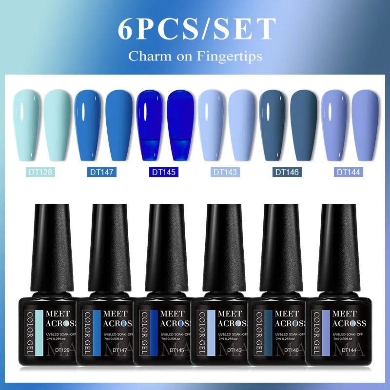 6pcs Gel Nail Polish Set HEMA Free 7ml Semi Permanent Soak Off UV Gel Varnish Nail Art Decoration Christmas Nails Nail Supplies