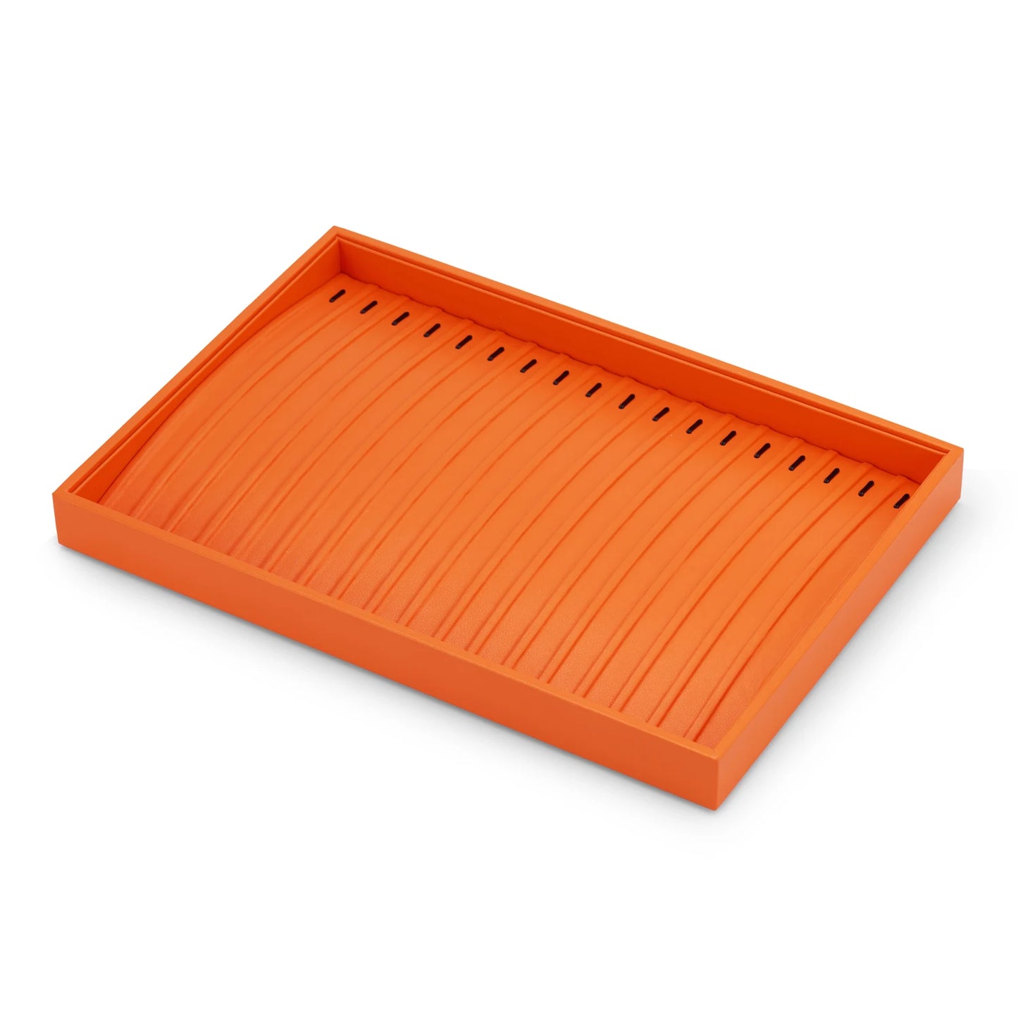 Oirlv New Luxury Orange Leather Stackable Jewelry Tray Jewelry Drawer Organizer Trays Rings Earrings Storage Display Props
