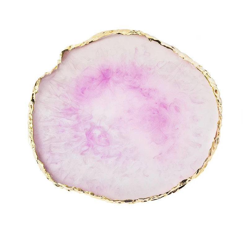 Nail Art Palette False Nail Tips Mixing Color Drawing Pallet Gel Polish Display Shelf Round Resin Agate Stone Manicure Tool