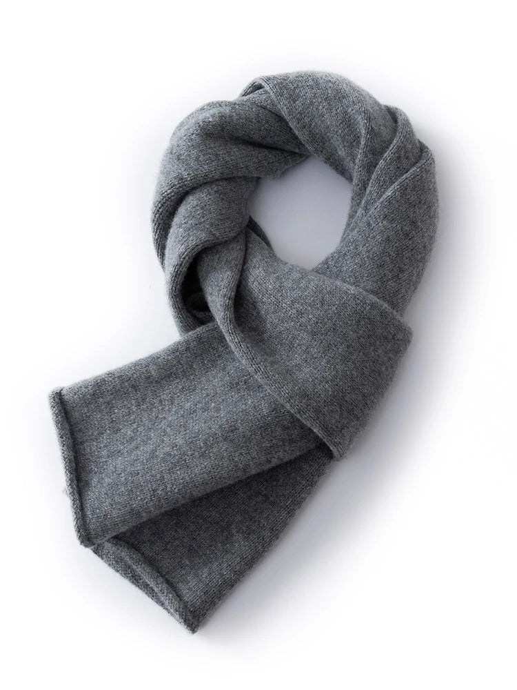 100% Wool Winter Scarf - Knitted Shawl Wrap