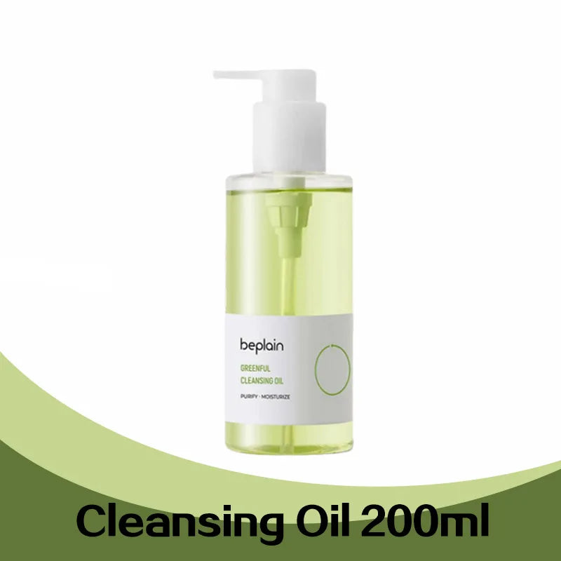 Brand New Beplain Green Bean Sensitive Skin Gentle Facial Cleanser+Mud Mask+Makeup Removal Oil Care Set