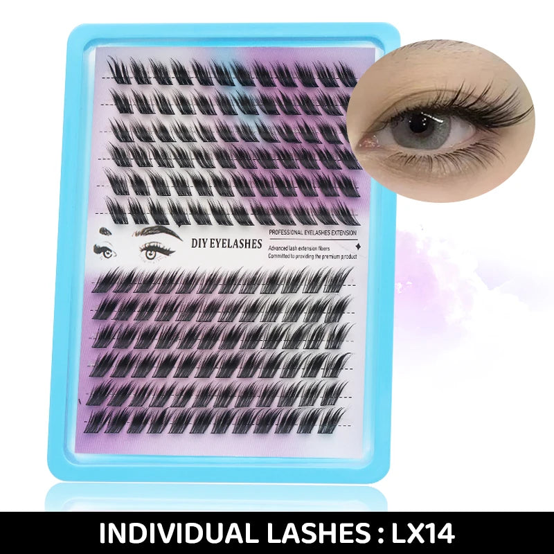 DINGSEN Eyelashes Cluster Soft Individual Lashes Eyelashes Extensions Volume DIY Eyelashes Kit Thick Cluster Eyelash Makeup