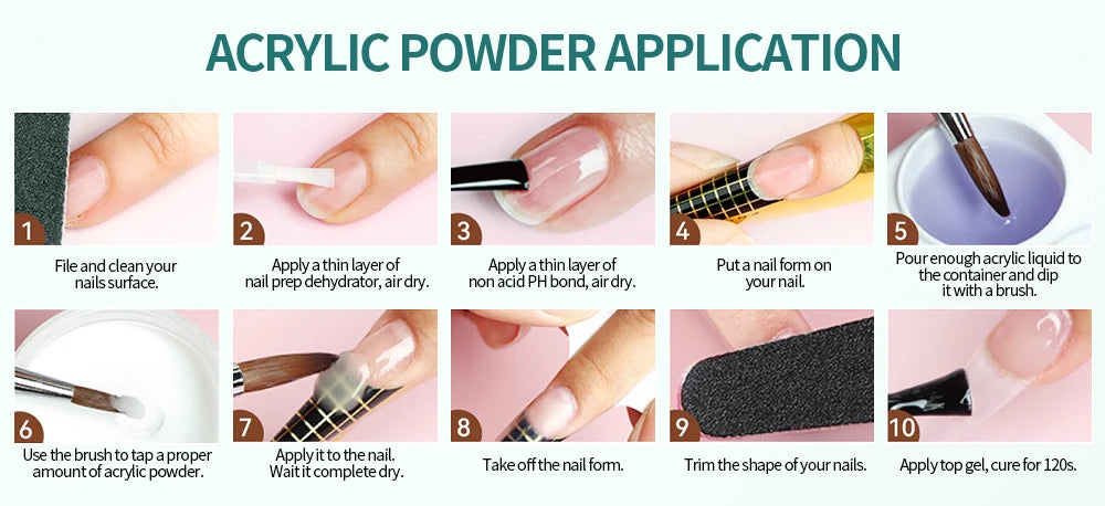 NAILPOP Professional Acrylic Nail Powder Clear/Nudes/Pink Ultra Fine for Acrylic Nail Art 3D Tips Carving French Nails Extension