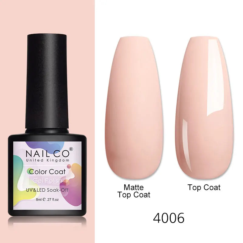 NAILCO 8ml Pink Red Colors Gel Nail Polish Nail Art Varnishes Gel Lacquer Coat LED Nails Manicure Design UV Gel Varnish Soak Off