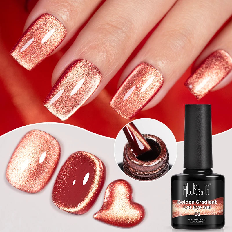 7.5ml Red Glitter Gel Nail Polish Crystal Semi Permanent Soak Off UV Gel Varnish Nail Art Manicure Base Matte Top Coat Vernis
