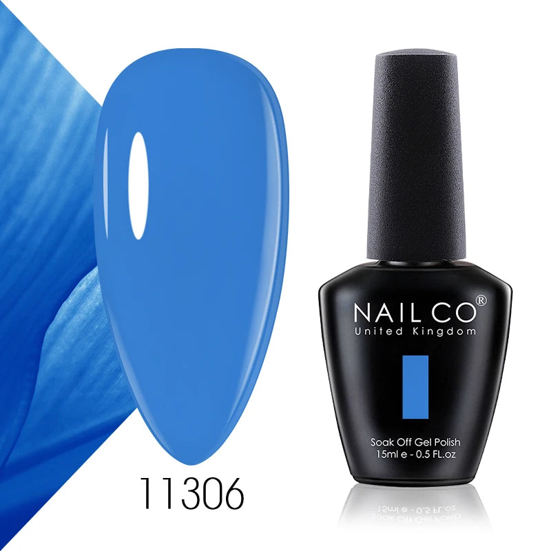NAILCO 15ml Blue Gel Polish UV Gel Polish Varnish Hybrid DIY Nails For DIY Manicure Semi Permanent Soak Off LED Gel Nail Polish