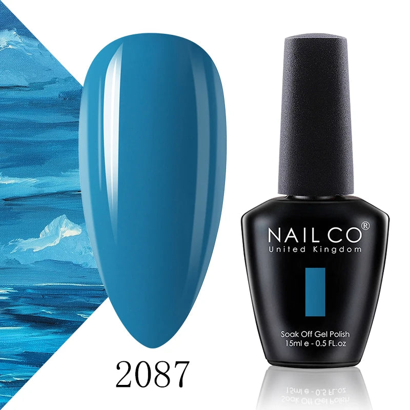 NAILCO 15ml Blue Gel Polish UV Gel Polish Varnish Hybrid DIY Nails For DIY Manicure Semi Permanent Soak Off LED Gel Nail Polish