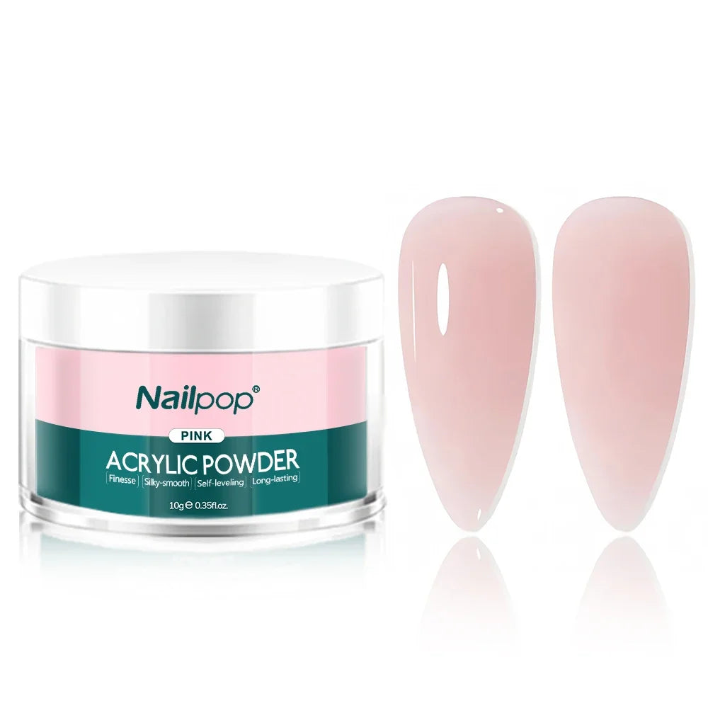 NAILPOP Professional Acrylic Nail Powder Clear/Nudes/Pink Ultra Fine for Acrylic Nail Art 3D Tips Carving French Nails Extension