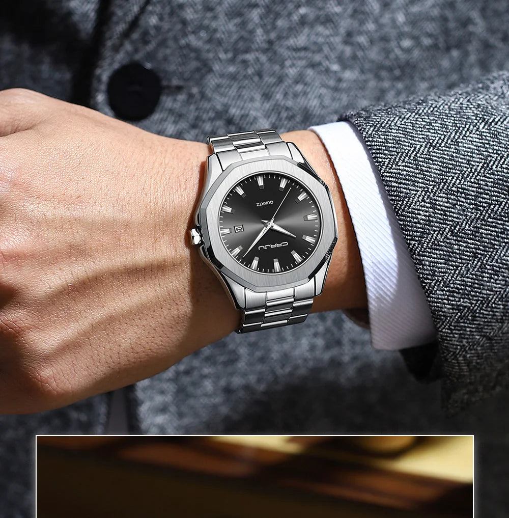 Watches for Men Classic with Date Business Dress Luxury Waterproof Luminous Mens Wrist Watch Analog Stainless Steel Men Watch