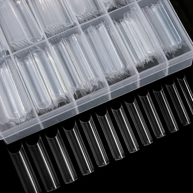 Nail Tips, Transparent Fake Fingernails Toenails Artifical Nails, Coffin Tips Manicure DIY Tools, Nails Tips Half Cover Acrylic