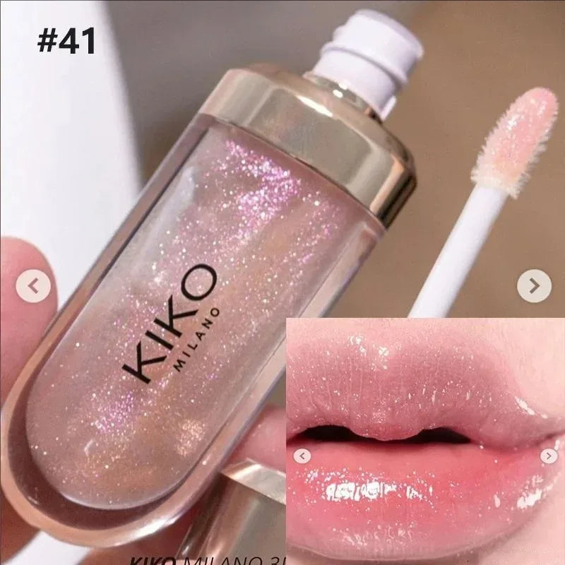 Hot Sales 3D Liquid Lip Glaze Transparent Lip Mirror Lipstick Nourishing Glossy Full Lips Not Fading Milk Tea Bean Paste Makeup
