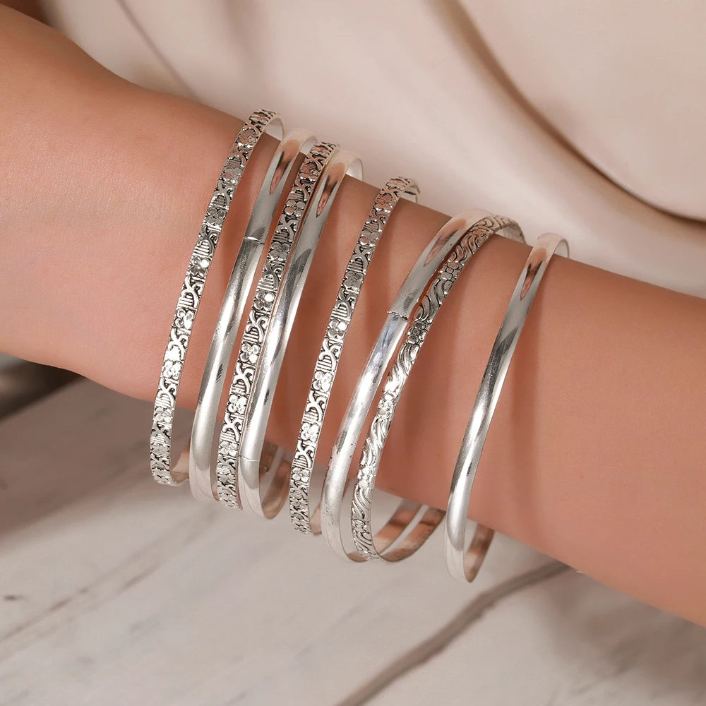 NADEEM Fashion Vintage Metal Layer Flower Bangles for Women Luxury Charm Bracelets Party Jewelry Wholesale Gifts