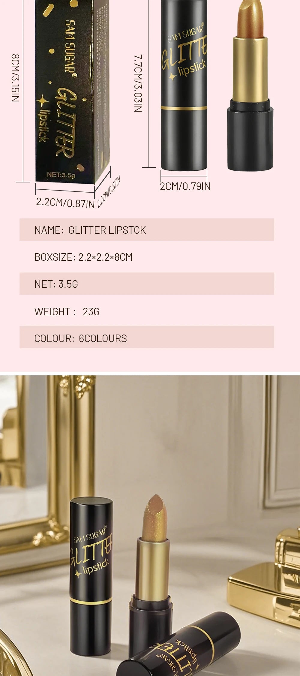 Shimmer Lipstick Moisturizing Long Lasting Waterproof Non Transfer Pearlescent Glossy Lip Gloss