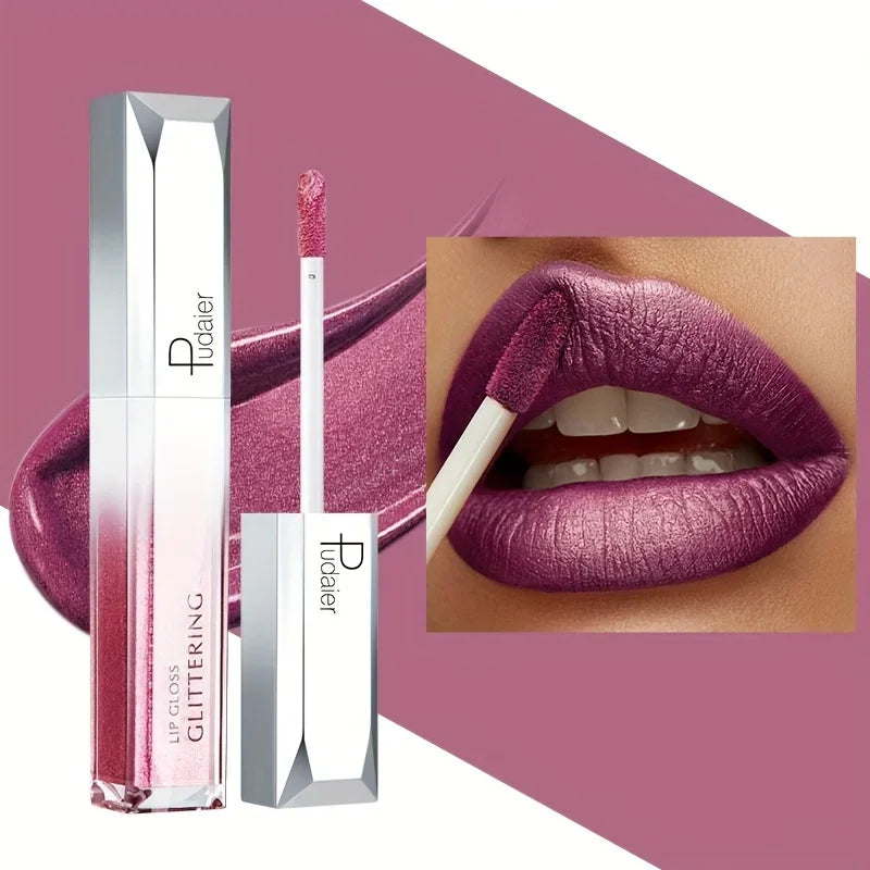 Sparkling Metallic Lip Gloss, Waterproof & Long-Lasting, Matte Lipstick Set, Non-Sticky, Party/Festival Makeup