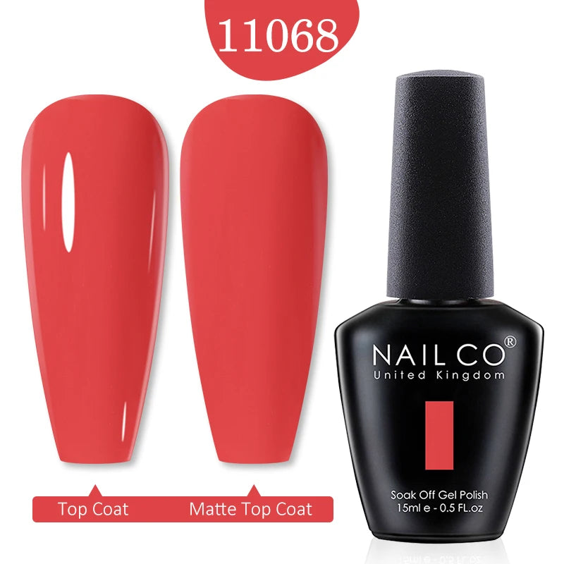 NAILCO Red Colors Series 15ML Nail Gel Polish Nail Supplies Semi Permanent For Nail  Art Manicure Soak Off LED UV Hybrid Varnish