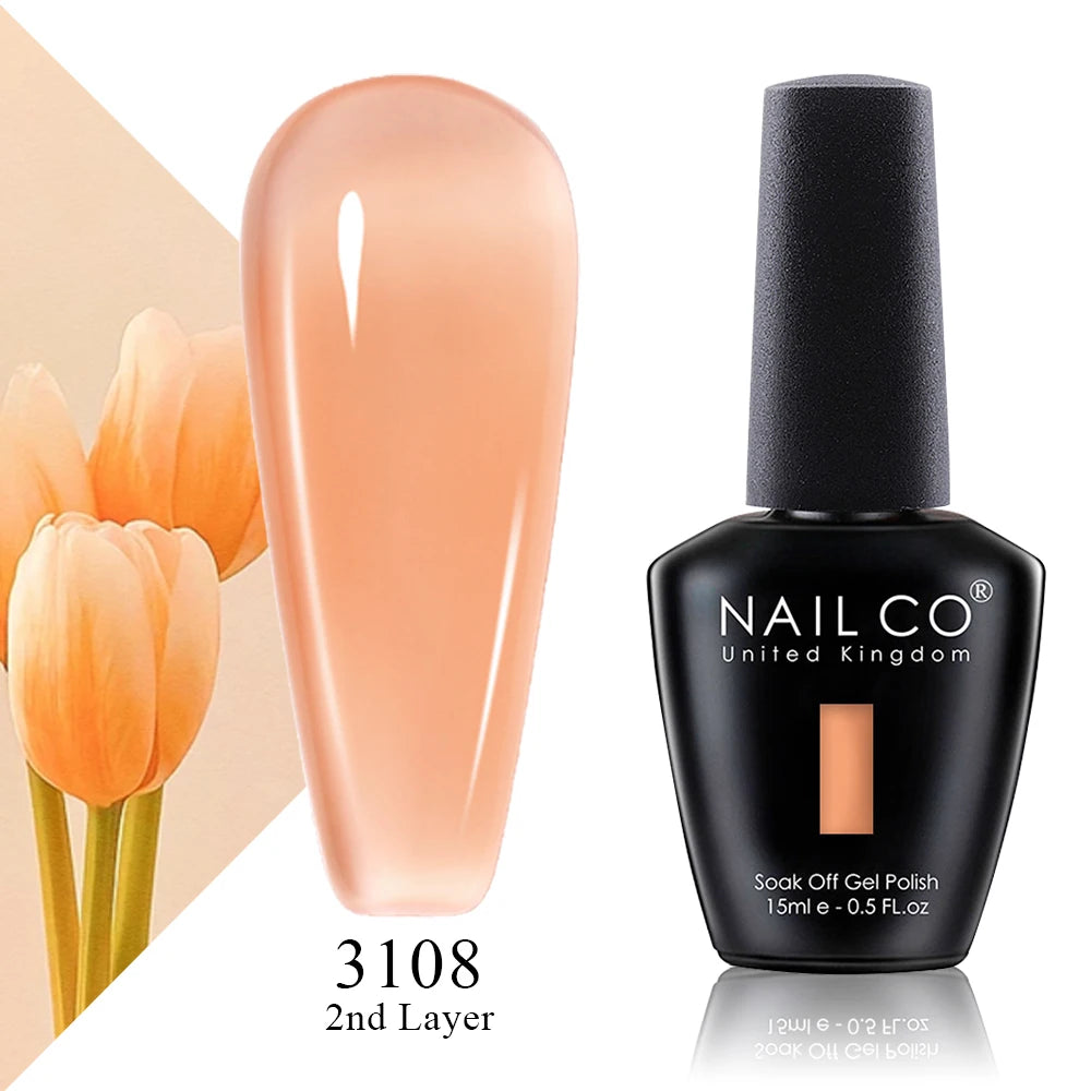 NAILCO 15ml Gel Polish Hema TPO Free Nail Art Semi Permanent UV Varnish Gel Manicure Top Coat Hybrid Gel Glue Nails Supply Ongle