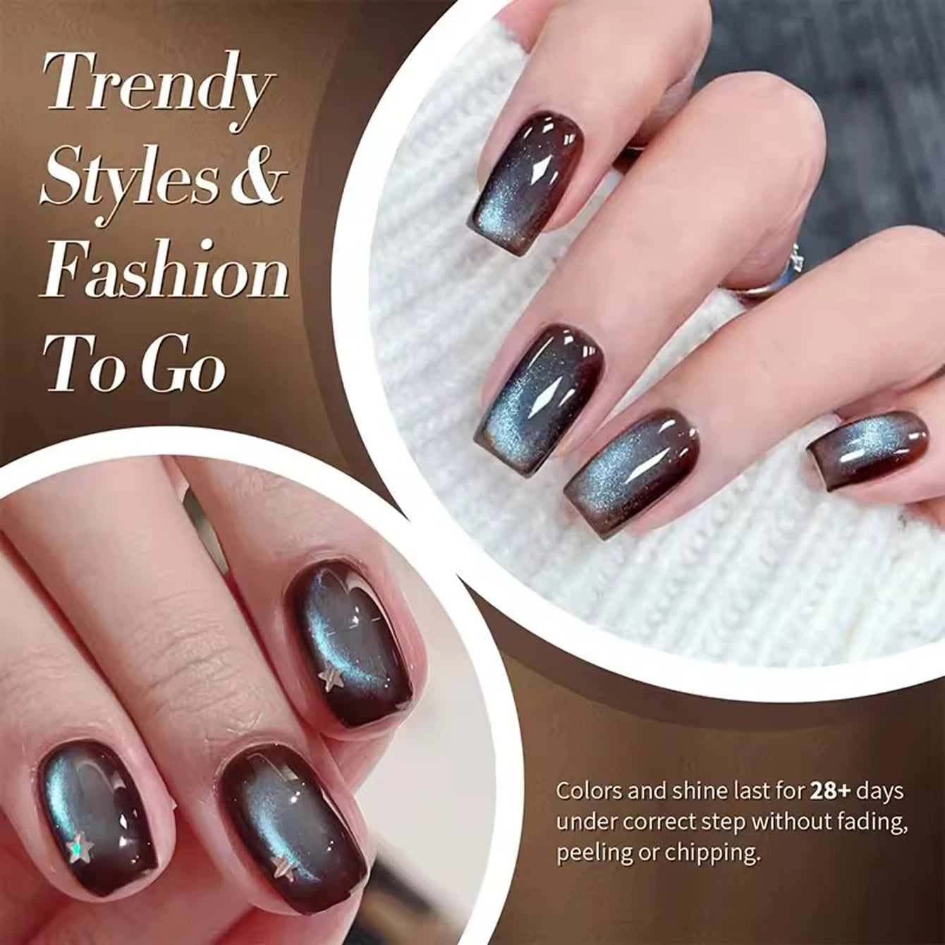 12ML 1-12PCS Autumn Nails Long Night Blue Light Magnet Cat Eye Gel Nail Polish 2025 New Black Nails Nail Supplies Nail Art