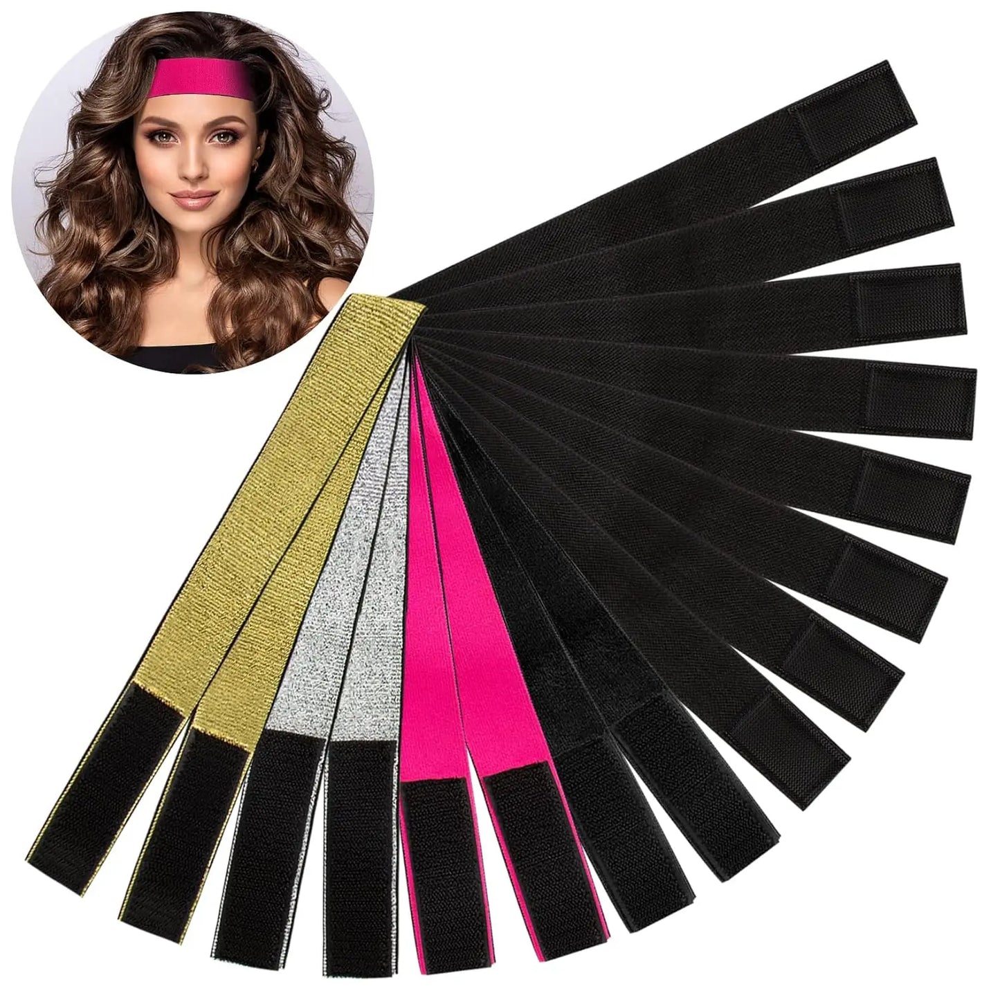 5pcs Elastic Bands for Wig,Adjustable Lace Front Wig Edge Melting Bands for Women,No Slip Magic Buckle Multicolor Christmas gift