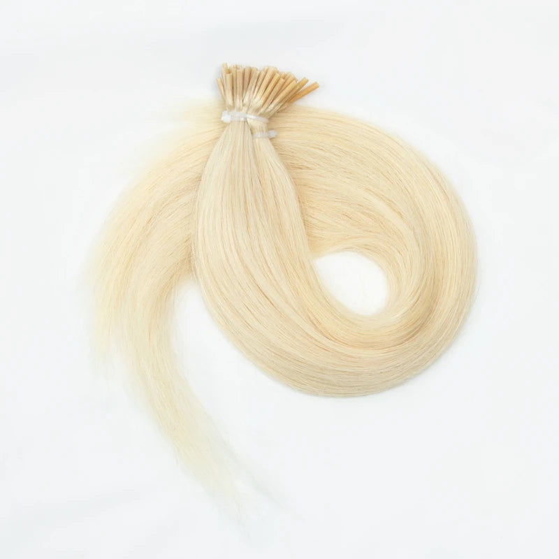I Tip Keratin Hair Extensions Real Human Hair Pre Bonded Micro Beads Hair Capsules Micro link Capsules Hair 14-22" 30g/1pack