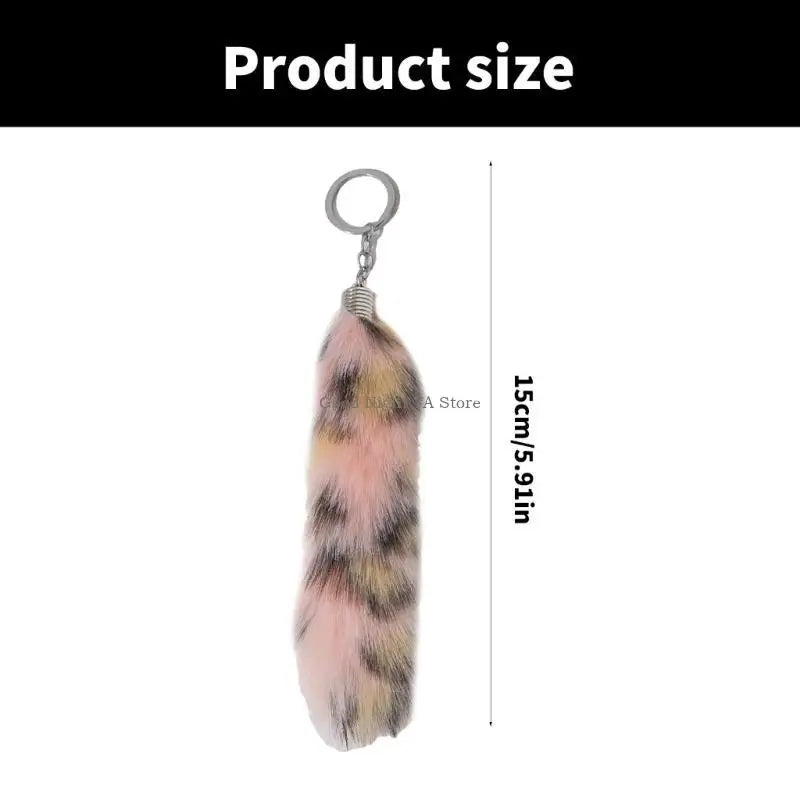 Plush Tail Charm Keychain Animal Tail Pendant Keychain Holder