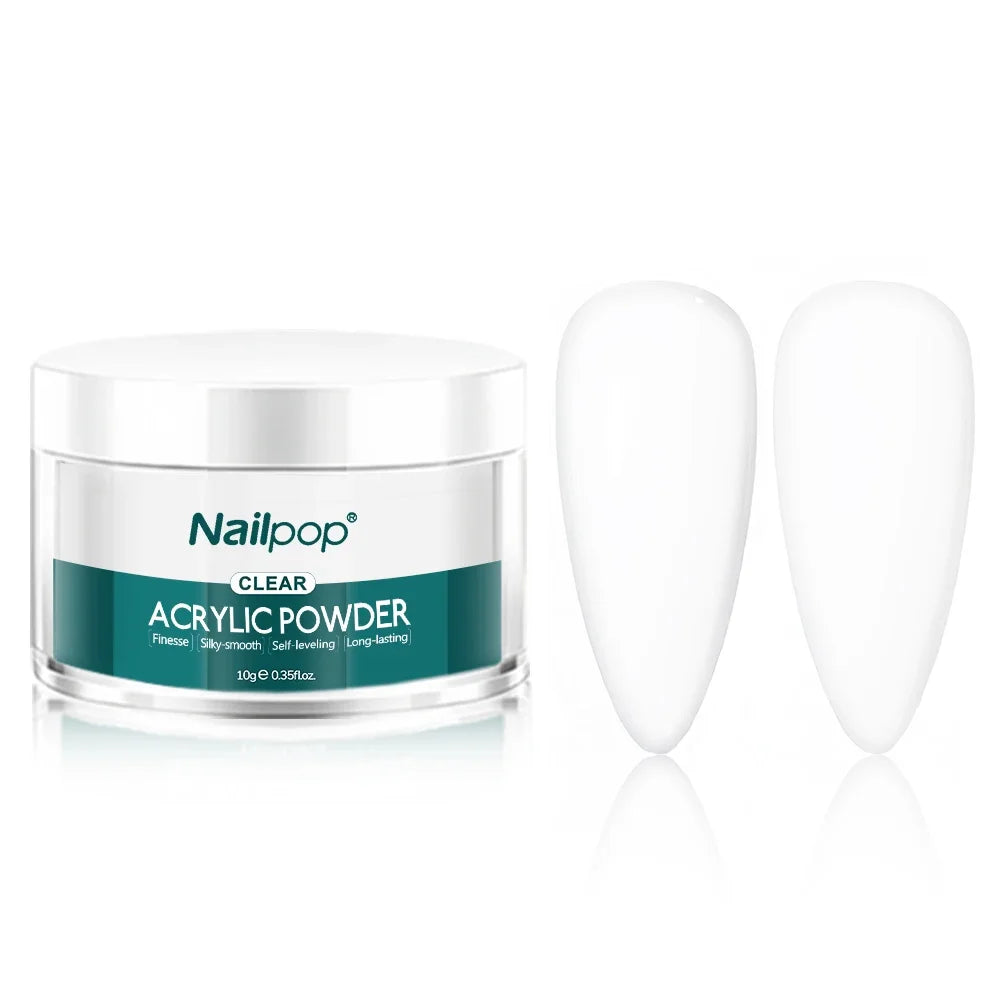 NAILPOP Professional Acrylic Nail Powder Clear/Nudes/Pink Ultra Fine for Acrylic Nail Art 3D Tips Carving French Nails Extension
