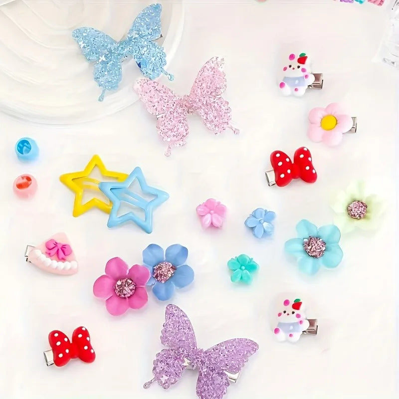 510-Piece Hair Accessories Set - Colorful Bows, Flowers & Stars