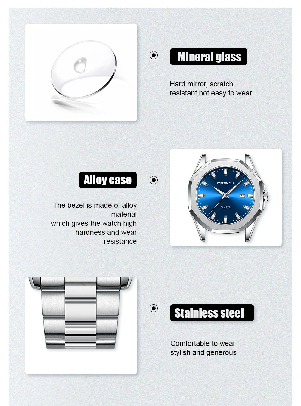 Watches for Men Classic with Date Business Dress Luxury Waterproof Luminous Mens Wrist Watch Analog Stainless Steel Men Watch